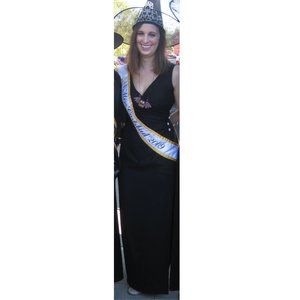 Original design handmade long black sparkle gown, size 4